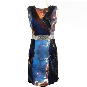 Space Odyssey Sleeveless Sheath Dress